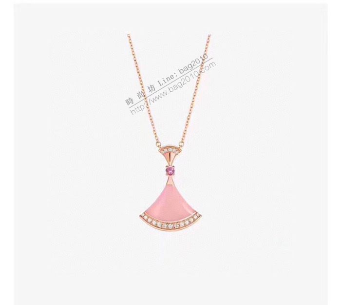 Bvlgari飾品 寶格麗經典粉色小裙子項鏈  zgbq3118
